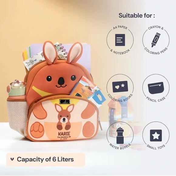 Toddler Backpack with Leash | Kangaroo - Picture 5 of 6